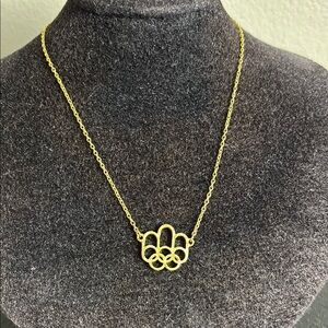 Vintage Olympics Cojo 1976 Duo Collectors Gold Tone Chain Necklace